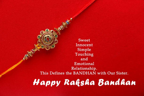 Raakhi on red background , Raksha bandhan raakhi